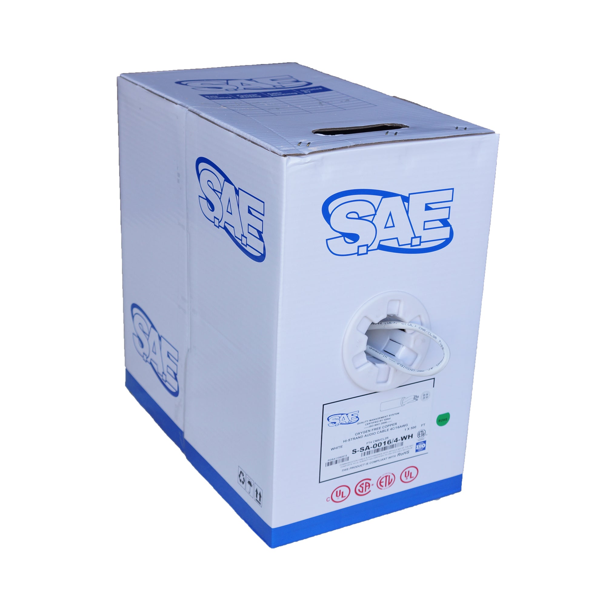 SAE 4 Conductor 16 AWG (16/4) Hi-Stranded Bulk Cable 500FT White