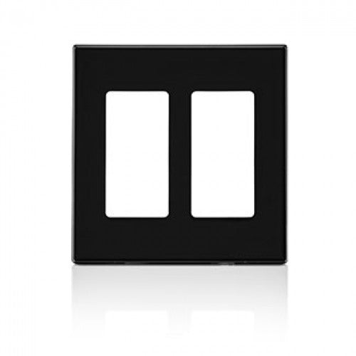 DOUBLE SWITCH WALLPLATE SCREWLESS/ BLACK