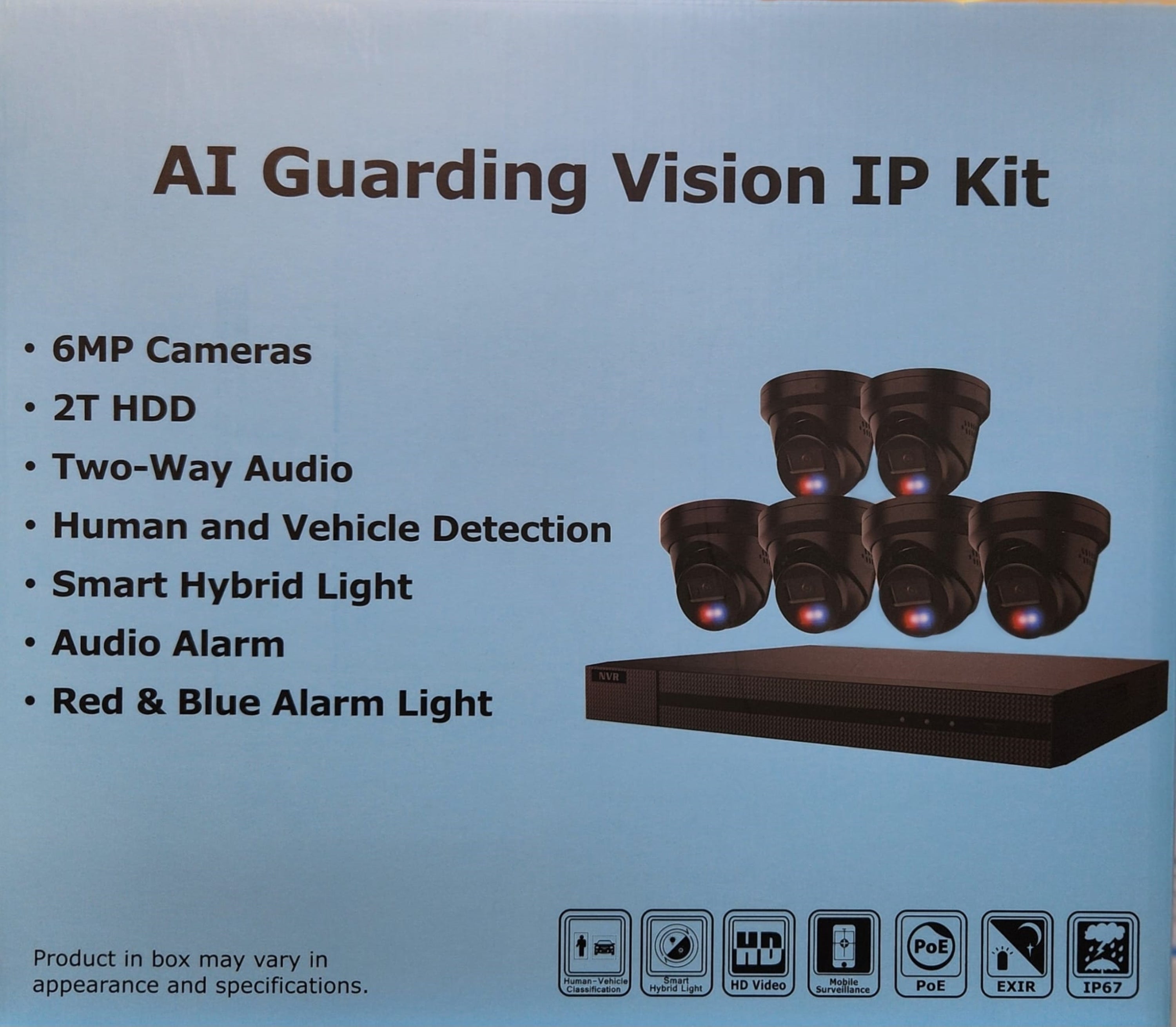 AI Guarding Vision IP KIT 8 CH ( IP-KIT8662-BR ) Black