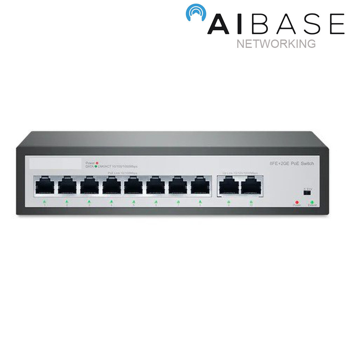 AIBASE NETWORKING 8 PORT POE SWITCH/ NT-AI-SW-8P2UG-120W