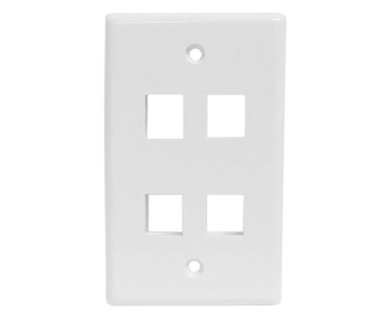 4-PORT KEYSTONE WALL PLATE - WHITE