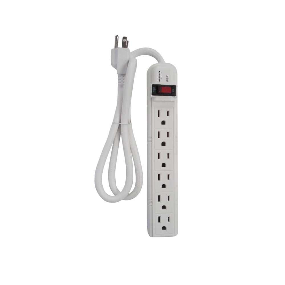 3 Ft POWERBAR W/6 OUTLETS SURGE PROTECTION