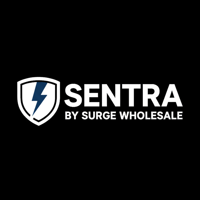 SENTRA logo with white elements and navy bolt
